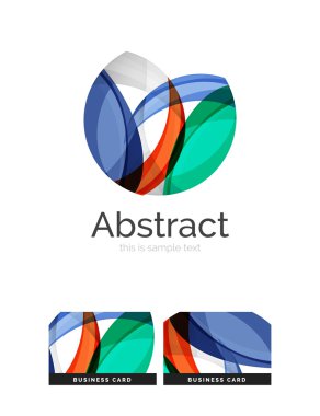 Daire logo. Şeffaf örtüşen girdap şekiller. Modern temiz iş simgesi