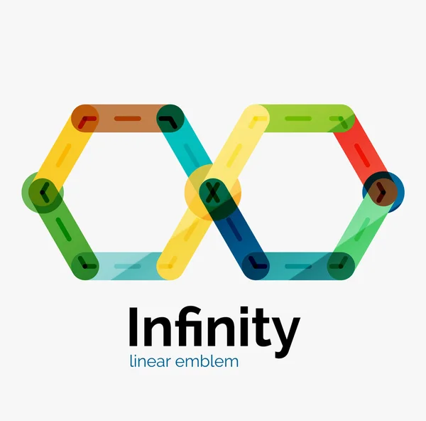 Vector infinity logotyp, platt färgglada design — Stock vektor