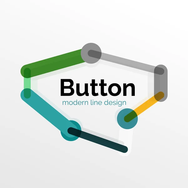 細い線デザイン幾何学的なボタン、フラットの図 — ストックベクタ