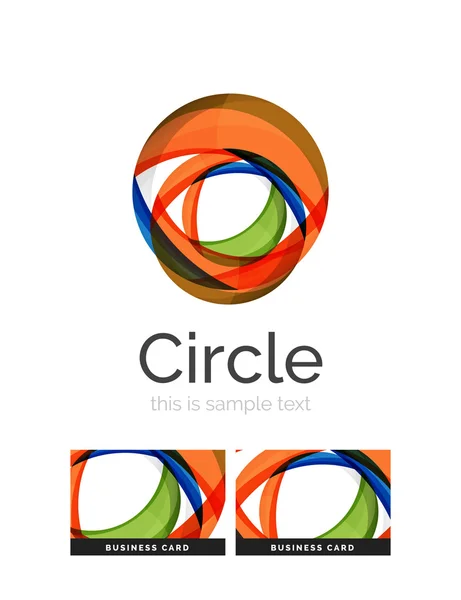 Logotipo do círculo. Transparente sobreposição de formas de redemoinho. Ícone de negócio limpo moderno —  Vetores de Stock
