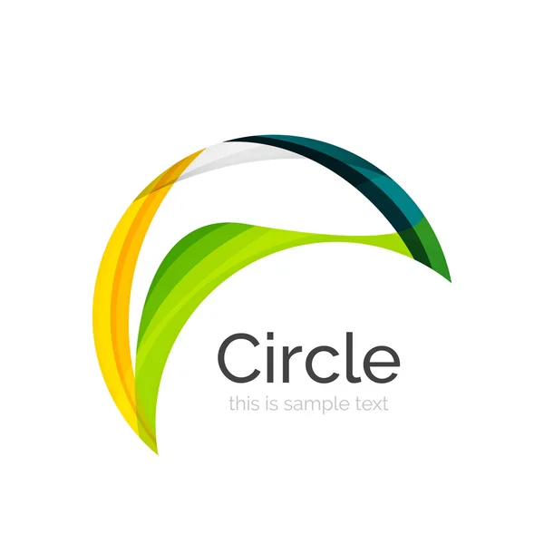 Logo del círculo. Transparentes formas de remolino superpuestas. Icono de negocio limpio moderno — Vector de stock