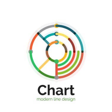 İnce bir çizgi grafik logo tasarımı. Grafik simge modern renkli düz stil