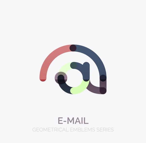 E-mail vectoriel symbole d'entreprise, ou au logo signe. Conception linéaire minimaliste d'icône plate — Image vectorielle