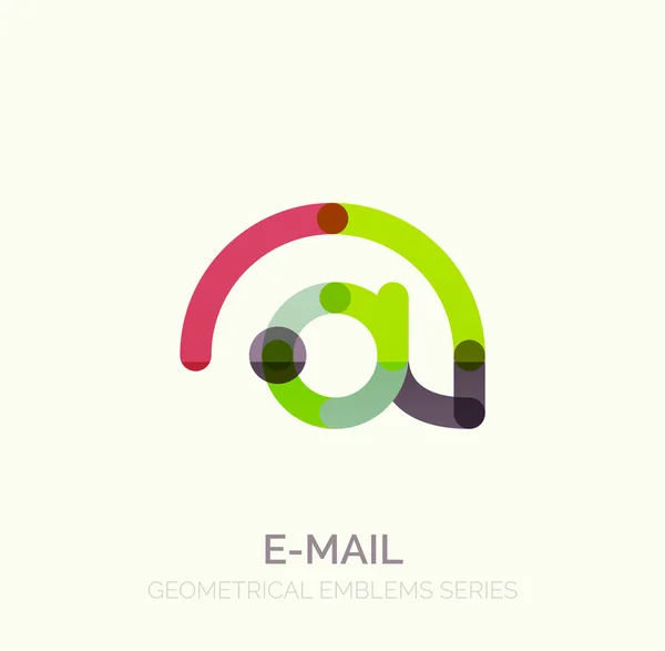 Símbolo do negócio do email do vetor, ou no logotipo do sinal. Design de ícone plano minimalista linear — Vetor de Stock