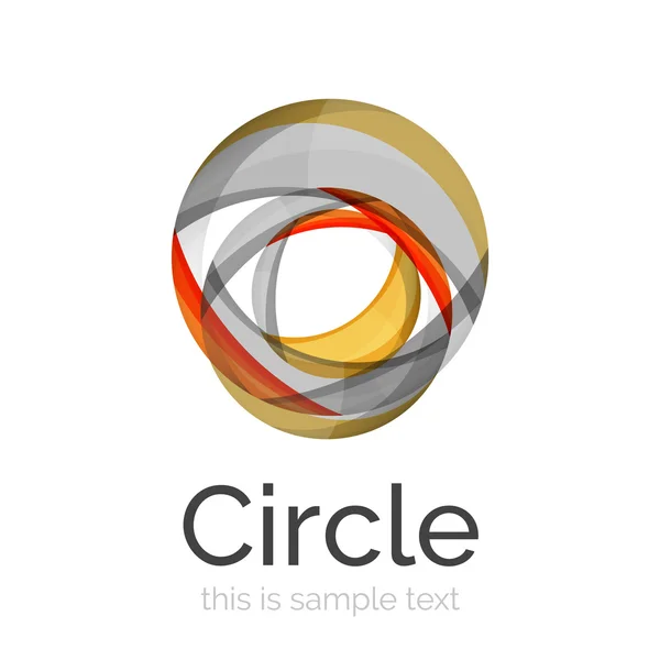 Logo du cercle. Formes de tourbillon se chevauchant transparentes. icône moderne entreprise propre — Image vectorielle