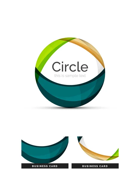 Logotipo do círculo. Transparente sobreposição de formas de redemoinho. Ícone de negócio limpo moderno — Vetor de Stock