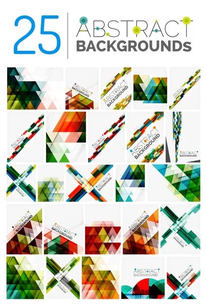 Collection of various abstract backgrounds, geometric style — Stock Vector