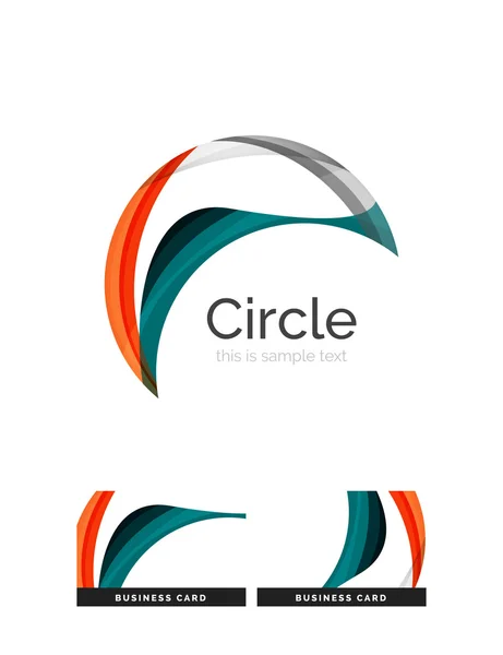 Logo du cercle. Formes de tourbillon se chevauchant transparentes. icône moderne entreprise propre — Image vectorielle