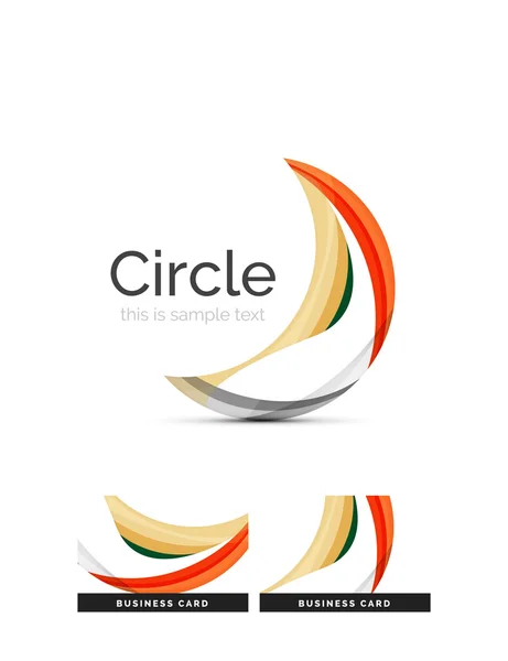 サークルのロゴ。透明の重なり合う渦巻き図形。近代的なきれいなビジネス アイコン — ストックベクタ