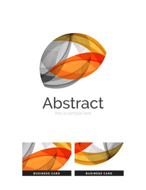 Daire logo. Şeffaf örtüşen girdap şekiller. Modern temiz iş simgesi