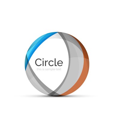 Daire logo. Şeffaf örtüşen girdap şekiller. Modern temiz iş simgesi