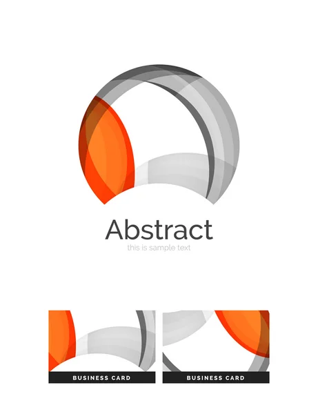 Logo del cerchio. Forme turbinanti sovrapposte trasparenti. Moderna icona del business pulito — Vettoriale Stock