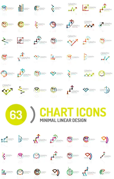 Mega collection av diagram business logotyper — Stock vektor