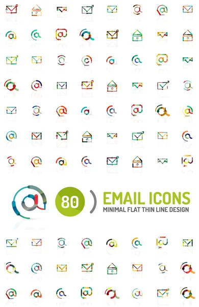 Mega instellen van e-mail logo 's — Stockvector