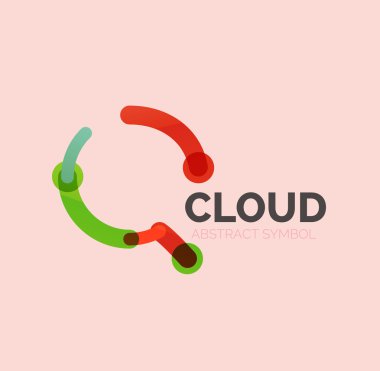 Düz doğrusal tasarım konuşma bulut logosunu görmeniz gerekir. Konuşma balonu, modern geometrik endüstriyel ince satırı simgesi