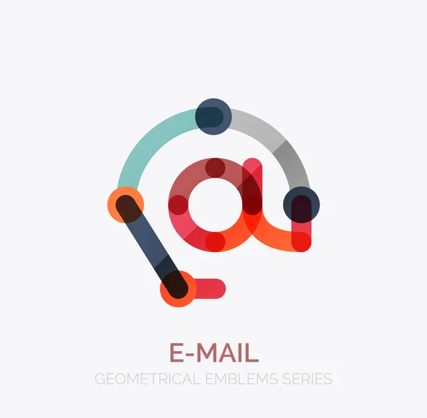 Vector e-mail business symbool, of bij het embleem van het teken. Lineaire minimalistische platte pictogram ontwerp — Stockvector