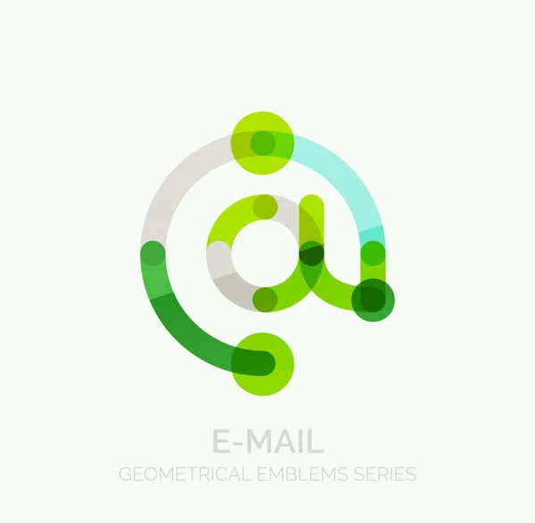 E-mail vectoriel symbole d'entreprise, ou au logo signe. Conception linéaire minimaliste d'icône plate — Image vectorielle