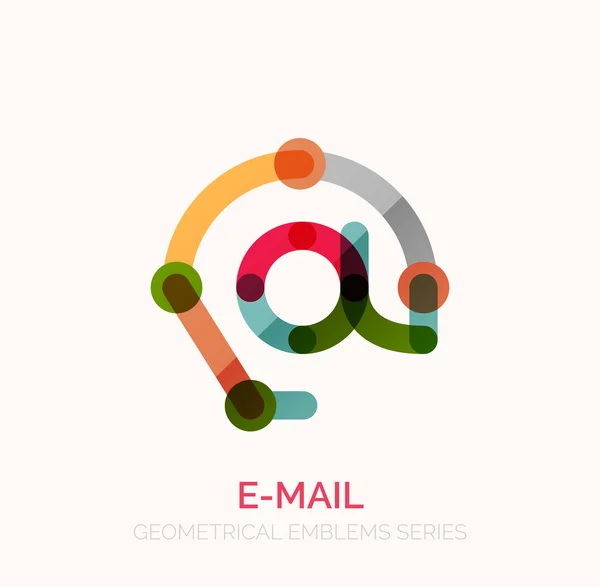 Vector e-mail business symbool, of bij het embleem van het teken. Lineaire minimalistische platte pictogram ontwerp — Stockvector