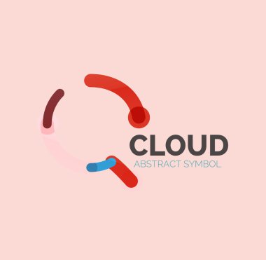 Düz doğrusal tasarım konuşma bulut logosunu görmeniz gerekir. Konuşma balonu, modern geometrik endüstriyel ince satırı simgesi