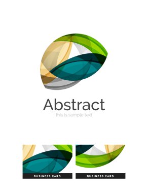 Daire logo. Şeffaf örtüşen girdap şekiller. Modern temiz iş simgesi