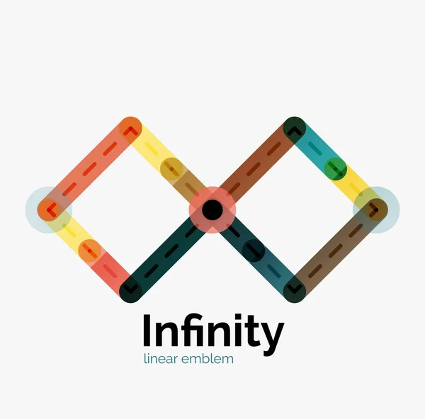 Vector infinity logotyp, platt färgglada design — Stock vektor