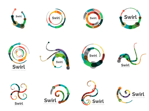 Vektor Swirl Circle Logo Set — Stockvektor