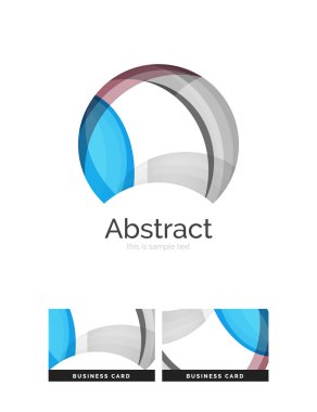 Daire logo. Şeffaf örtüşen girdap şekiller. Modern temiz iş simgesi
