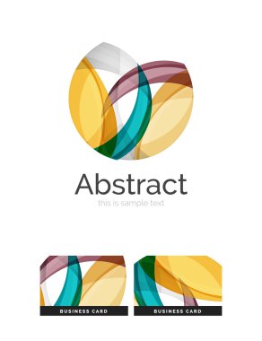 Daire logo. Şeffaf örtüşen girdap şekiller. Modern temiz iş simgesi