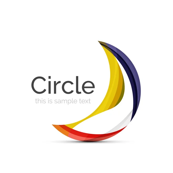 Circle logo. Transparent overlapping swirl shapes. Modern clean business icon — Stock Vector