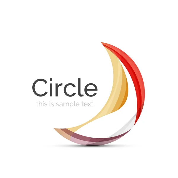 Circle logo. Transparent overlapping swirl shapes. Modern clean business icon — Stock Vector