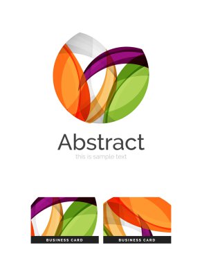 Daire logo. Şeffaf örtüşen girdap şekiller. Modern temiz iş simgesi