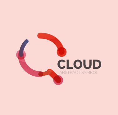 Düz doğrusal tasarım konuşma bulut logosunu görmeniz gerekir. Konuşma balonu, modern geometrik endüstriyel ince satırı simgesi