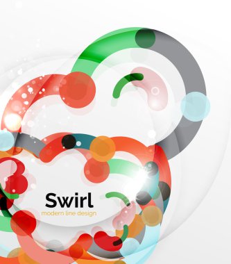 Renkli düz tasarım arka plan. Girdap ve daire beyaz çizgiler şeklinde