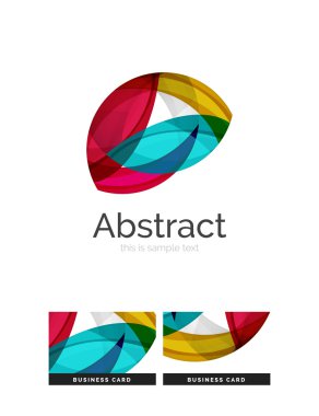 Daire logo. Şeffaf örtüşen girdap şekiller. Modern temiz iş simgesi