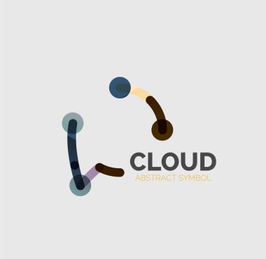 Düz doğrusal tasarım konuşma bulut logosunu görmeniz gerekir. Konuşma balonu, modern geometrik endüstriyel ince satırı simgesi