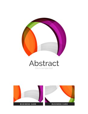 Daire logo. Şeffaf örtüşen girdap şekiller. Modern temiz iş simgesi