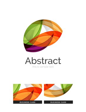 Daire logo. Şeffaf örtüşen girdap şekiller. Modern temiz iş simgesi