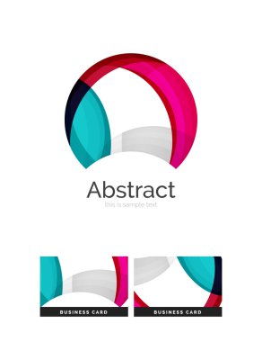 Daire logo. Şeffaf örtüşen girdap şekiller. Modern temiz iş simgesi