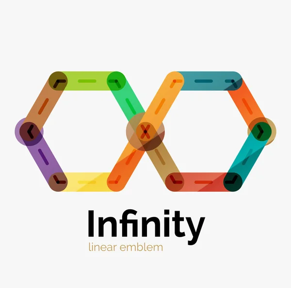 Vektor-Infinity-Logo, flaches buntes Design — Stockvektor