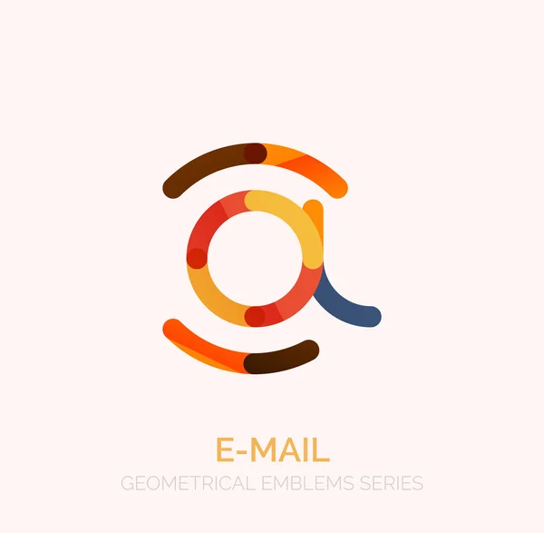 Símbolo do negócio do email do vetor, ou no logotipo do sinal. Design de ícone plano minimalista linear —  Vetores de Stock