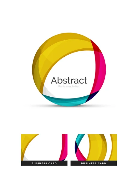 Logo del círculo. Transparentes formas de remolino superpuestas. Icono de negocio limpio moderno — Archivo Imágenes Vectoriales