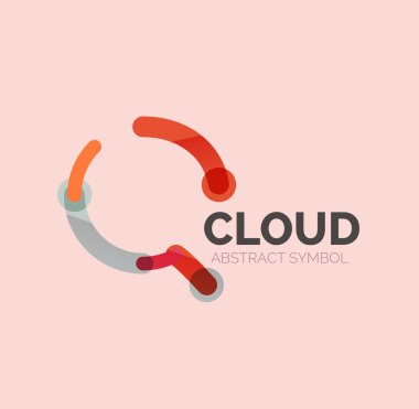 Düz doğrusal tasarım konuşma bulut logosunu görmeniz gerekir. Konuşma balonu, modern geometrik endüstriyel ince satırı simgesi