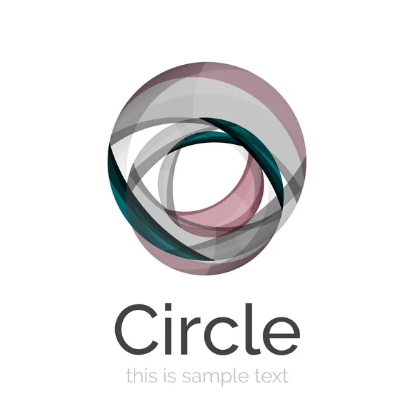 Logo du cercle. Formes de tourbillon se chevauchant transparentes. icône moderne entreprise propre — Image vectorielle