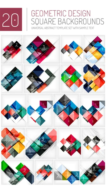 Mega collectie van vierkant geometrische achtergronden — Stockvector