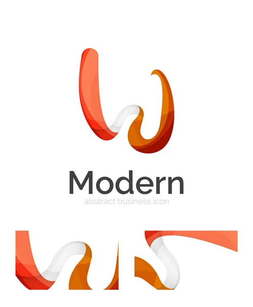 Abstrakt 3d swirl ribbon logo mall med visitkort företagsidentitet design — Stock vektor