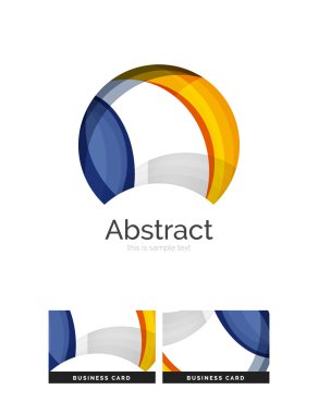 Daire logo. Şeffaf örtüşen girdap şekiller. Modern temiz iş simgesi