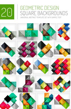 Kare geometrik arka planlar mega toplama