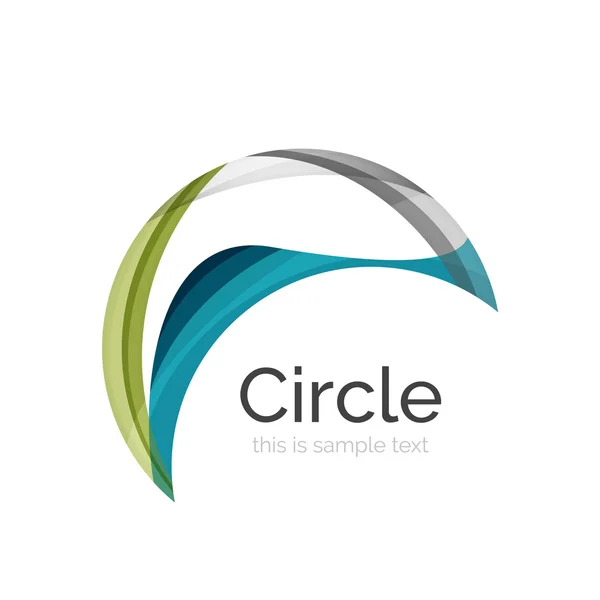 Circle logo. Transparent overlapping swirl shapes. Modern clean business icon — Stock Vector