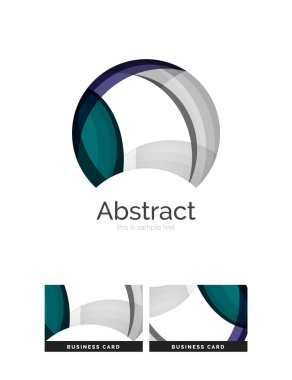 Daire logo. Şeffaf örtüşen girdap şekiller. Modern temiz iş simgesi