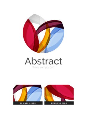 Daire logo. Şeffaf örtüşen girdap şekiller. Modern temiz iş simgesi